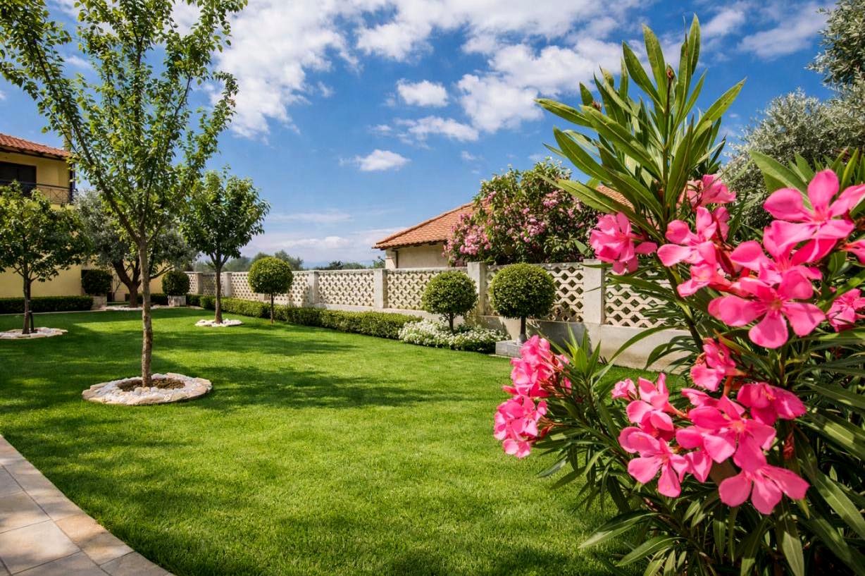 Landscaped garden at Villa Markos